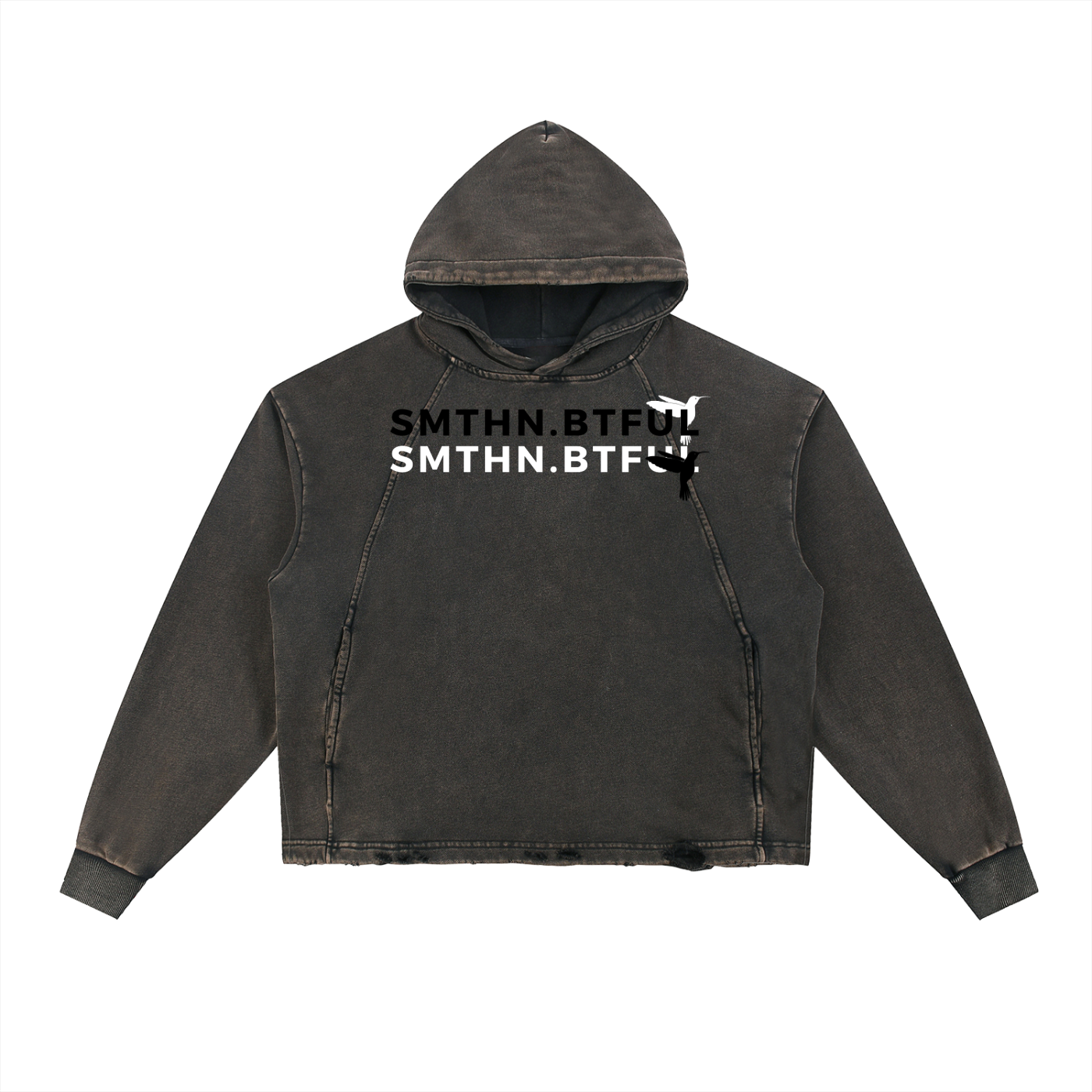 Vintage Washed Front Design Hoodie